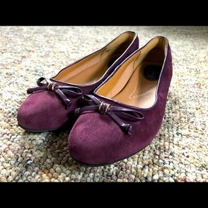 Clarks purple suede ballet flats size 5